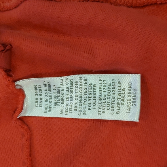 Vintage Juicy Couture Large Red Pink Cotton Velour Full Zip Hoodie Sweatshirt - Picture 14 of 16